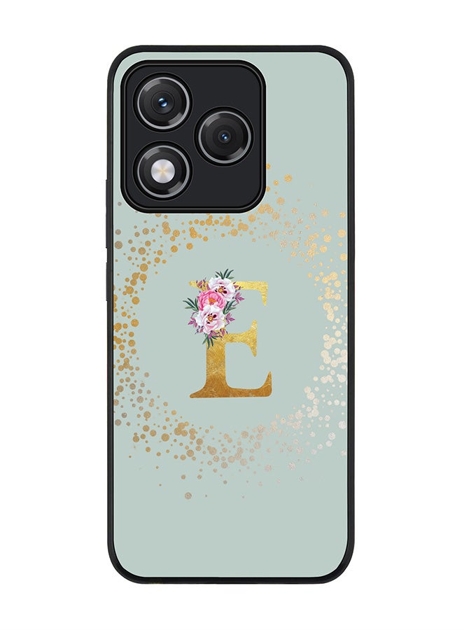 Stylizedd For Honor 400 Lite Case,Slim fit Camera Protection, Shockproof Thin Phone cover  - Custom Monogram Floral - E  (Light Grey )