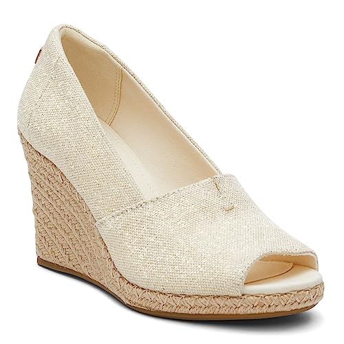 TOMS Womens Michelle Wedge Sandal, Natural Metallic, 9 US - Image 1