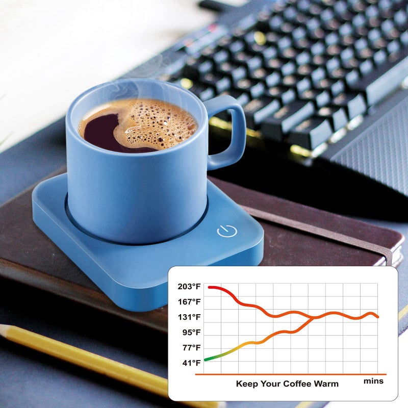 VOBAGA Coffee Mug 11 oz Tea Cup with Flat-Bottom Warming Coffee Milk for Office and Home (Brown) - Image 2