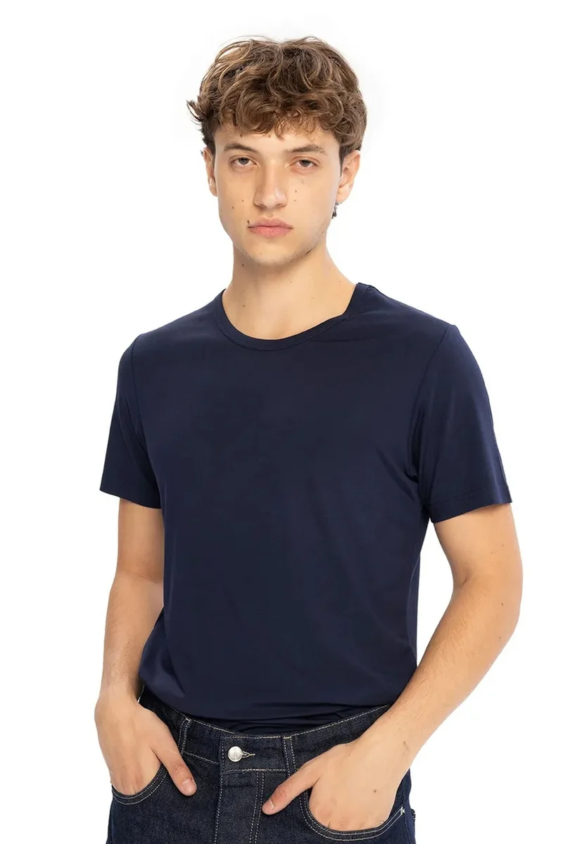 Giesto Navy Blue GIESTO Men's Crew Neck Cotton T-Shirt for Men | Best Price UAE