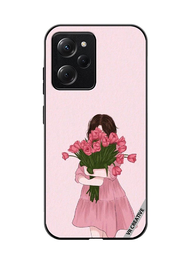 VR CREATIVE Protective Case Cover For Xioami Pcoo X5 Pro Girl Hugging Bouquet Design Multicolour - Image 1
