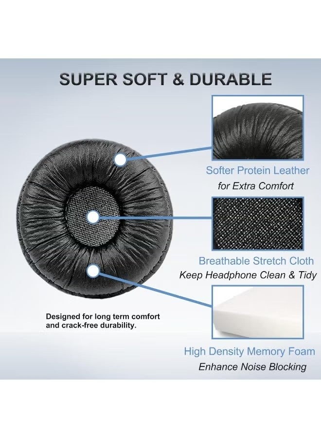 وسائد أذن بديلة لسماعات الرأس من سوني (Sony) وجي بي إل (JBL) - متوافقة مع طرازات Sony MDR-ZX100, ZX110, ZX110NC, WH-CH500, CH520, CH510, V150, V250, V200 وطرازات JBL Tune 450BT, 500BT, 510BT, 660NC - مقاس 70 مم (عبوة من قطعتين) - Image 4