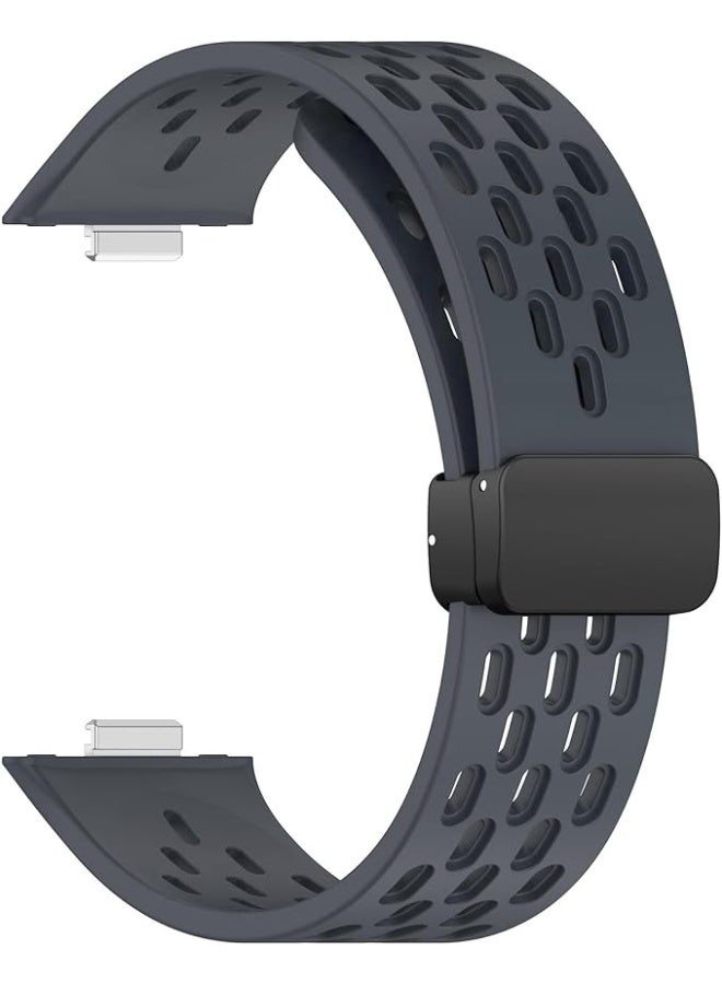 Silicone Strap Compatible with Huawei Watch Fit 3/Fit 4/Fit 4 Pro – Sport Breathable Band with Magnetic Metal Buckle, Quick Release Soft Replacement Wristband for Men and Women - Image 3