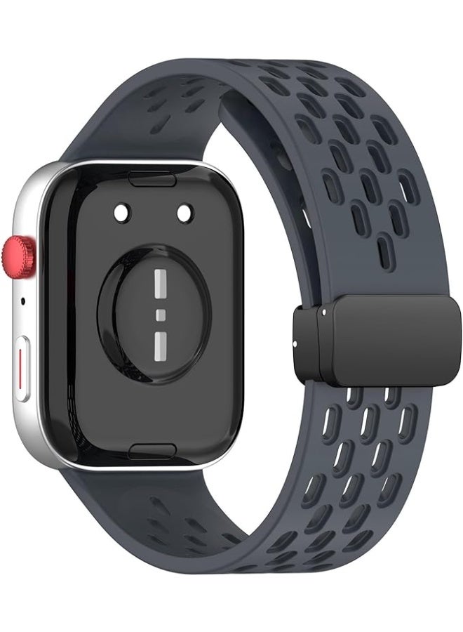 Silicone Strap Compatible with Huawei Watch Fit 3/Fit 4/Fit 4 Pro – Sport Breathable Band with Magnetic Metal Buckle, Quick Release Soft Replacement Wristband for Men and Women - Image 2