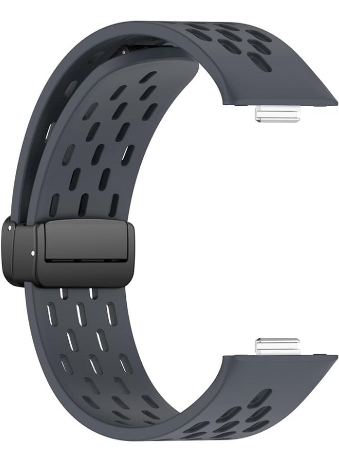 Silicone Strap Compatible with Huawei Watch Fit 3/Fit 4/Fit 4 Pro – Sport Breathable Band with Magnetic Metal Buckle, Quick Release Soft Replacement Wristband for Men and Women - Image 4