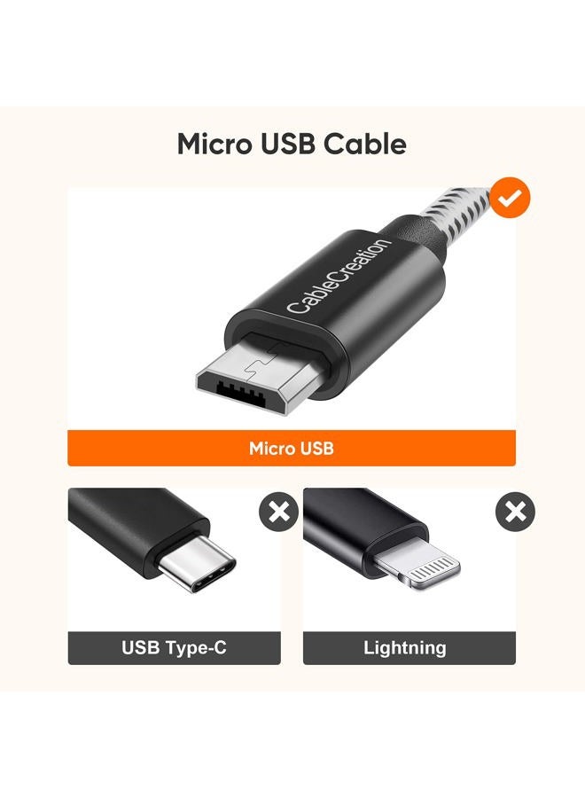 CableCreation Short Micro USB Cable 0.15M, CableCreation USB to Micro USB Braided Shielded Charging and Sync Cable, Compatible with TV Stick, Chromecast, Power Bank, Android Phone 0.5 FT - Image 2