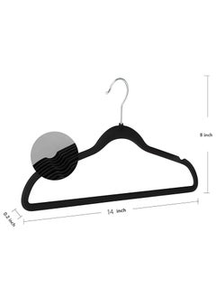 Red Dot Gift 50-Pack Black Velvet Kids Hangers - (35cm / 14 Inch) Premium Childrens Hangers for Closet, Ultra-Thin Cute Hangers Kids Clothes Hanger, Small Hangers for Kids Clothes  - Image 3