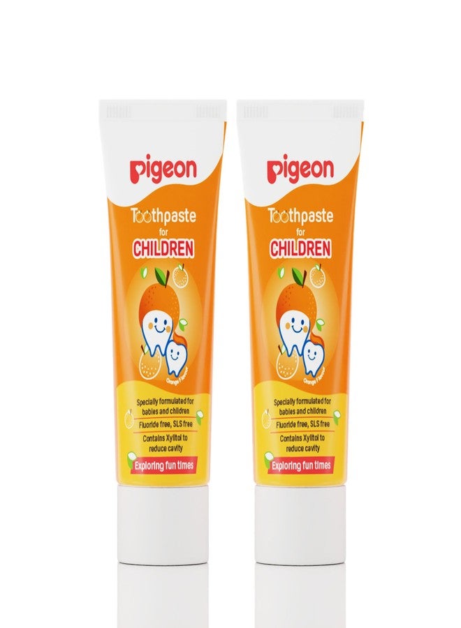 Pigeon Orange Toothpaste for Babies & Kids 45 g (Pack of 2) | Fluoride & SLS Free | Colour & Paraben Free | pH-Balanced Gentle Oral Care - Image 1