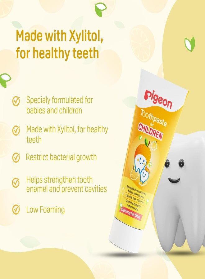 Pigeon Orange Toothpaste for Babies & Kids 45 g (Pack of 2) | Fluoride & SLS Free | Colour & Paraben Free | pH-Balanced Gentle Oral Care - Image 4