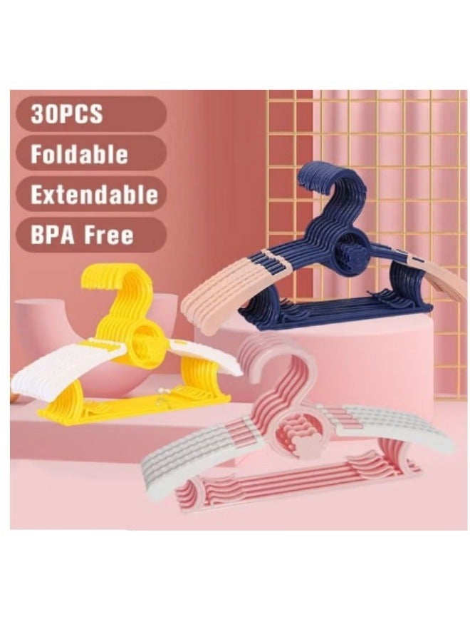 ميكسد طفل خزانة شماعات 28-36cm بي بي قابل للتعديل طفل قماش بنطلون معطف شماعات ، ومناسبة للأطفال حديثي الولادة الفتيات والفتيان - Image 1