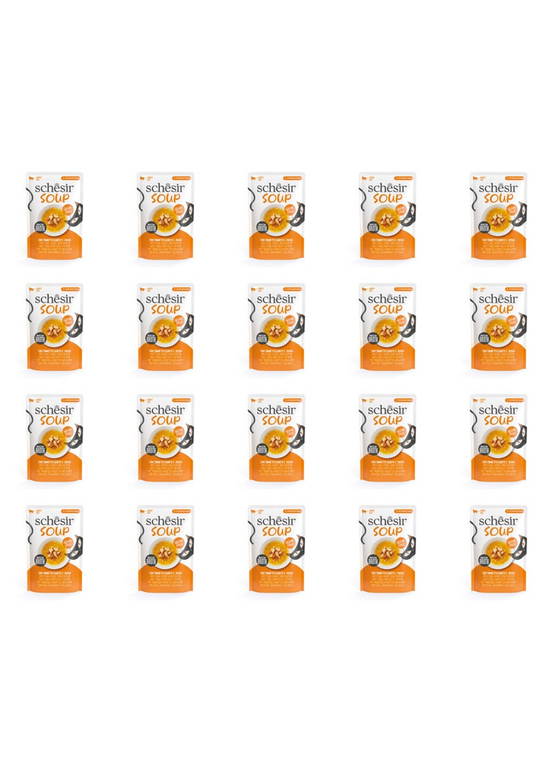 Schesir Soup Cat Wet Food in Soup Pouch-Tuna With Pumpkin 40g x 20pcs - Image 1