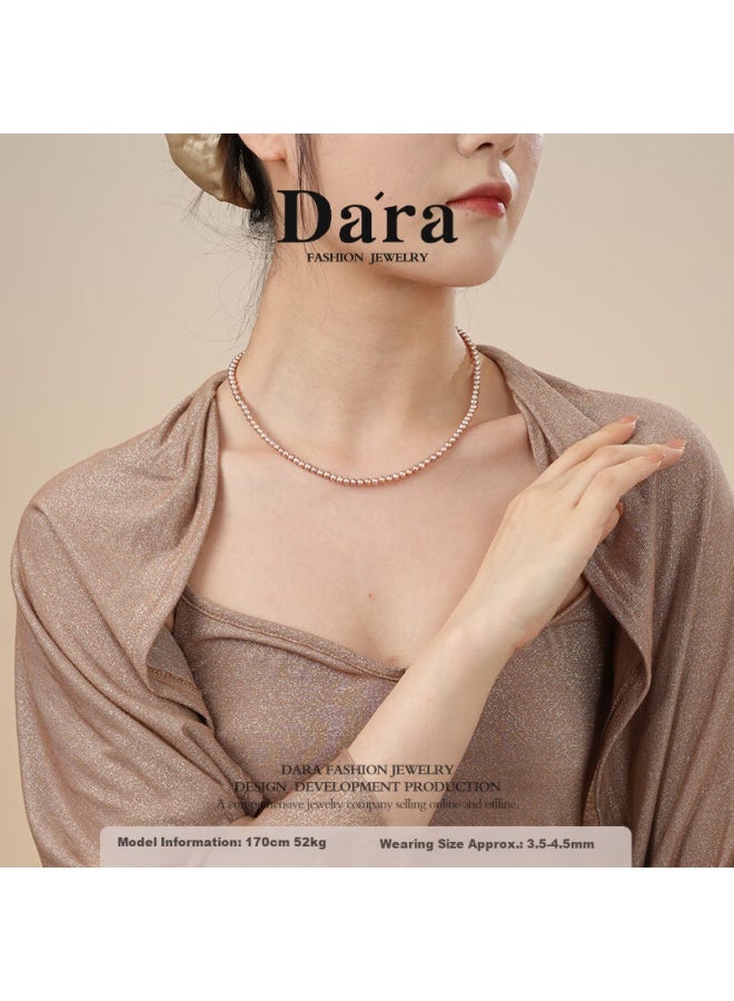 Dara Pearl Necklace For Women Basic Style High Luster Purple Freshwater Pearl Necklace Mother's Day Birthday Gift - Image 3