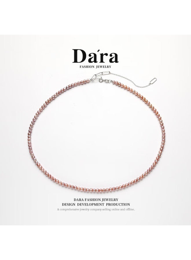 Dara Pearl Necklace For Women Basic Style High Luster Purple Freshwater Pearl Necklace Mother's Day Birthday Gift - Image 1