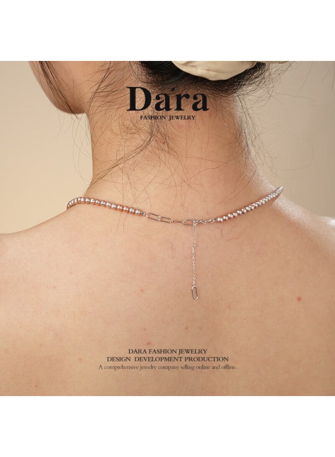 Dara Pearl Necklace For Women Basic Style High Luster Purple Freshwater Pearl Necklace Mother's Day Birthday Gift - Image 4