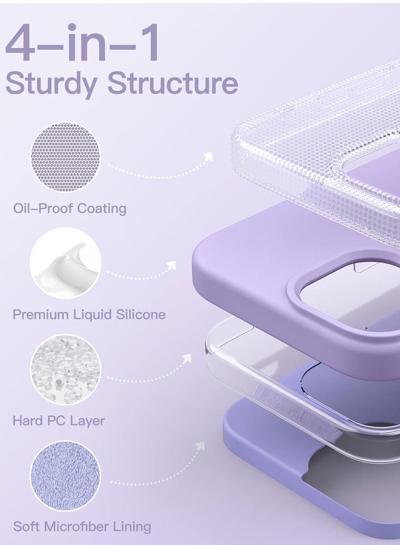 Silicone Case Compatible with iPhone 15 pro max  6.7 Premium Silicone Full Body Protection purple - Image 2