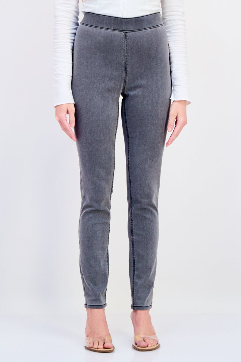 ONLY Women Washed Pull On Leggings Grey - Image 1
