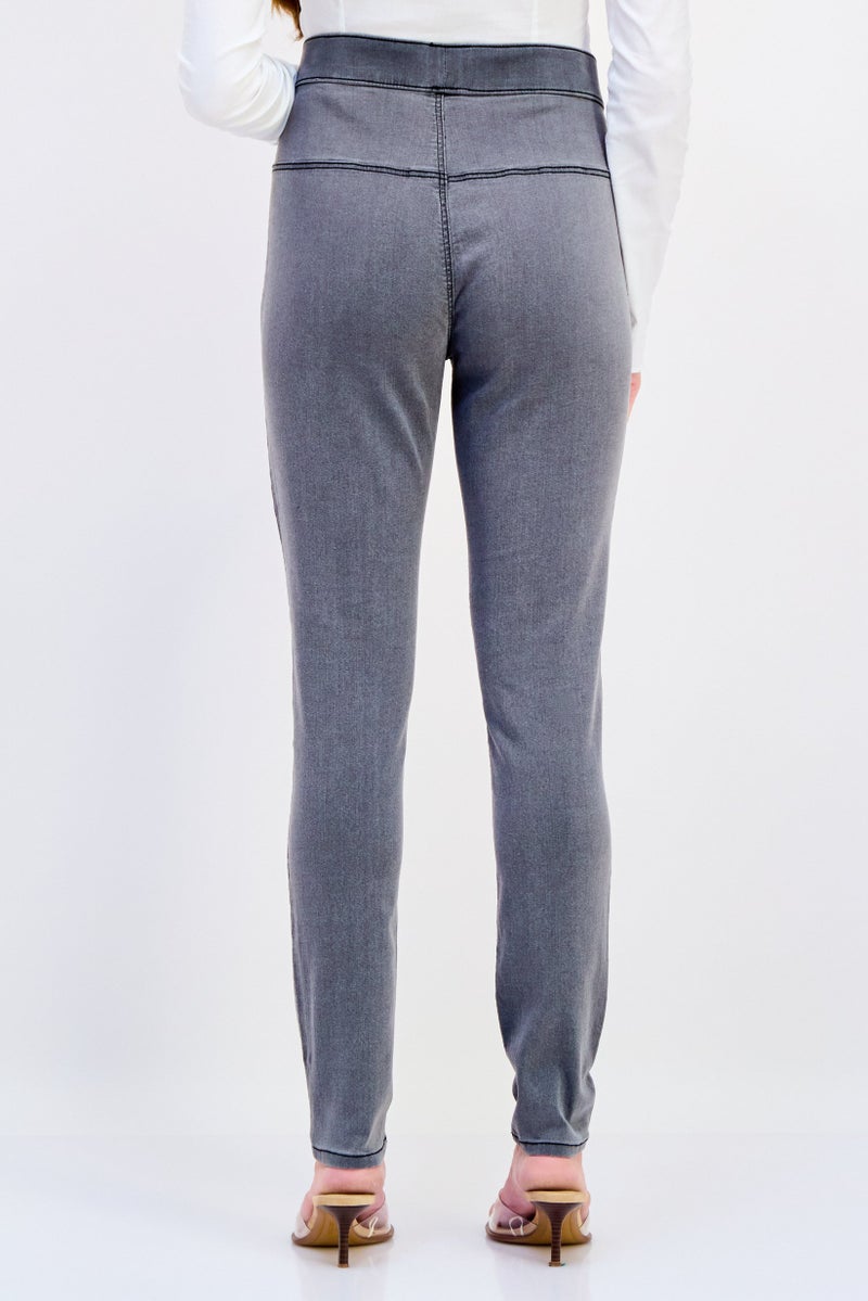 ONLY Women Washed Pull On Leggings Grey - Image 3