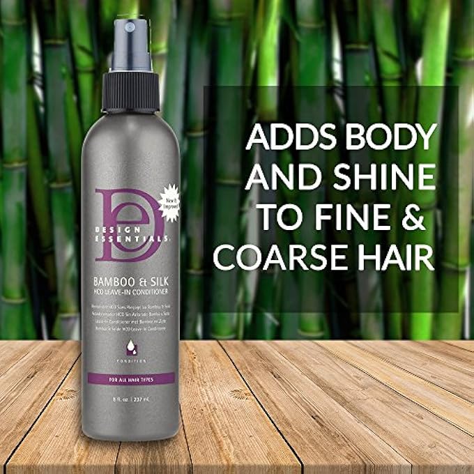 Design Essentials (240ML) - BAMBOO & SILK HCO STRENGTHENING LEAVE-IN CONDITIONER, BLOW-DRY PROTECTION HAIR SEALANT FOR ALL HAIR TYPES-240ML - Image 3