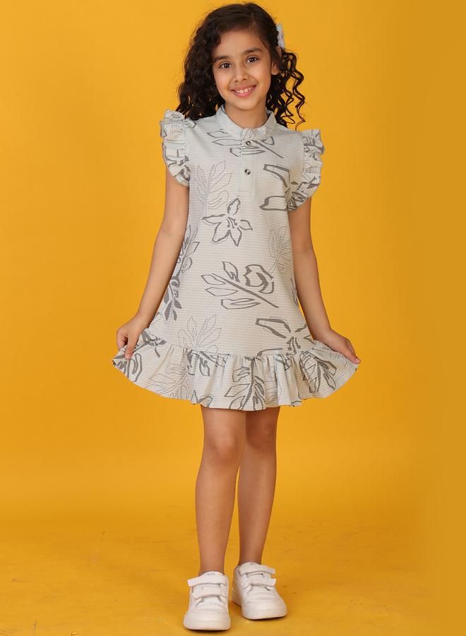 Anthrilo Textured Ruffled Sleeve Buttoned Mini Dress - Image 2