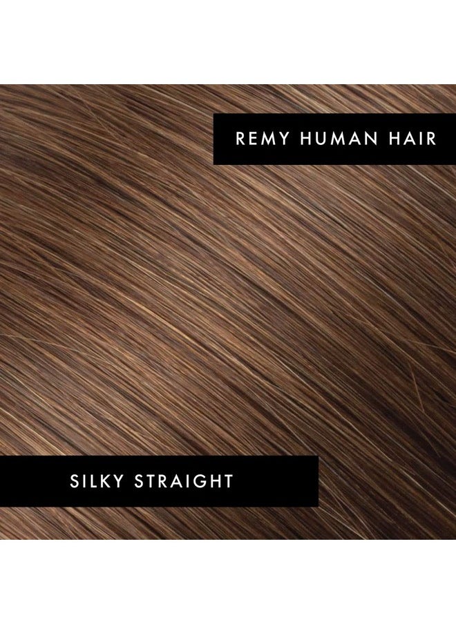 EVERLONG - Itip Hair Extensions By Everlong Remy Human Hair Microlinks Microbead Itip Method Real Premium Bead Ring 56 Gram Bundles (16" 6 Chestnut) - Image 1