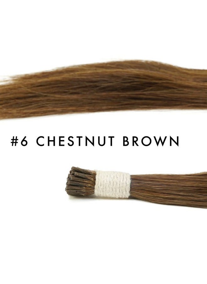 EVERLONG - Itip Hair Extensions By Everlong Remy Human Hair Microlinks Microbead Itip Method Real Premium Bead Ring 56 Gram Bundles (16" 6 Chestnut) - Image 1