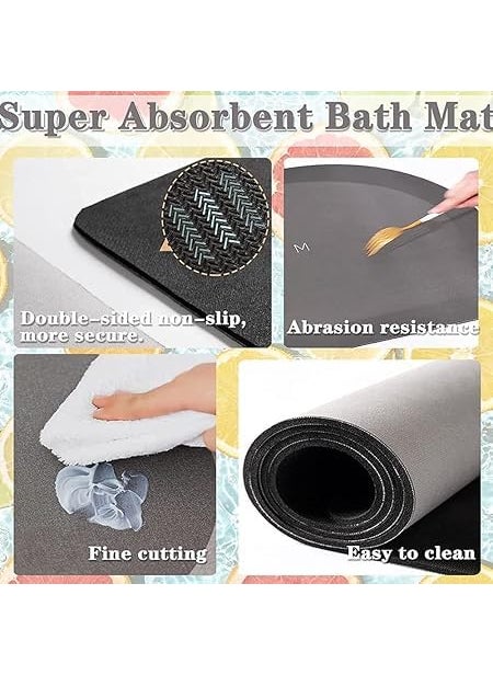 Krishn Kunj Krishn Kunj Bathroom Mat QuickDrying Water Absorbing Bathroom Mat Non Slip Floor Mat Dirt Barrier for Floor Mat Bath Mat Carpet Bathroom Doormat Astro Blue Pack of 2  - Image 5