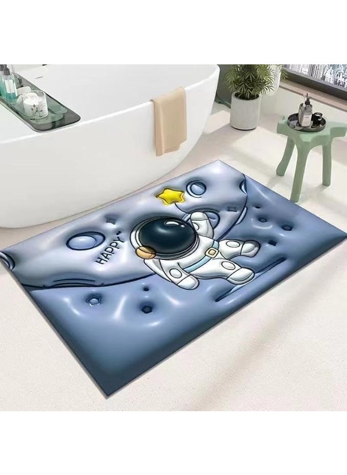 Krishn Kunj Krishn Kunj Bathroom Mat QuickDrying Water Absorbing Bathroom Mat Non Slip Floor Mat Dirt Barrier for Floor Mat Bath Mat Carpet Bathroom Doormat Astro Blue Pack of 2  - Image 1