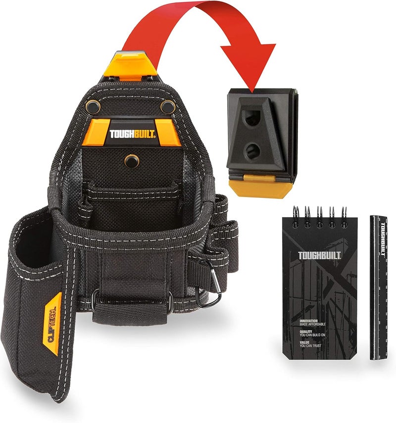 TOUGHBUILT - Tape Measure/All Purpose Pouch - Pockets and Loops, Rugged 6-Layer Construction, Patented ClipTech ™ Hub - Image 1