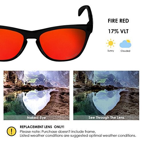 BLAZERBUCK Anti-salt Polarized Replacement Lenses for Oakley Frogskins OO9013| Frogskins Mix OO9428| Frogskins LX OO2043 - Fire Red - Image 3