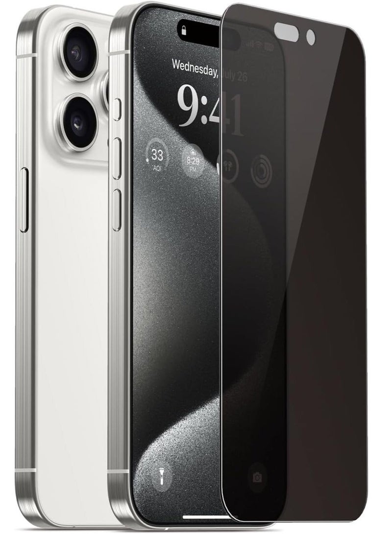 Raxoom PRIVACY Tempered Glass for iPhone 15 PRO (2023) Screen Protector - [28degree 1 PACK] - Image 1