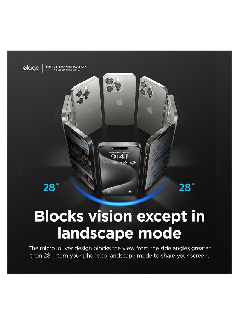 Raxoom PRIVACY Tempered Glass for iPhone 15 PRO (2023) Screen Protector - [28degree 1 PACK] - Image 3