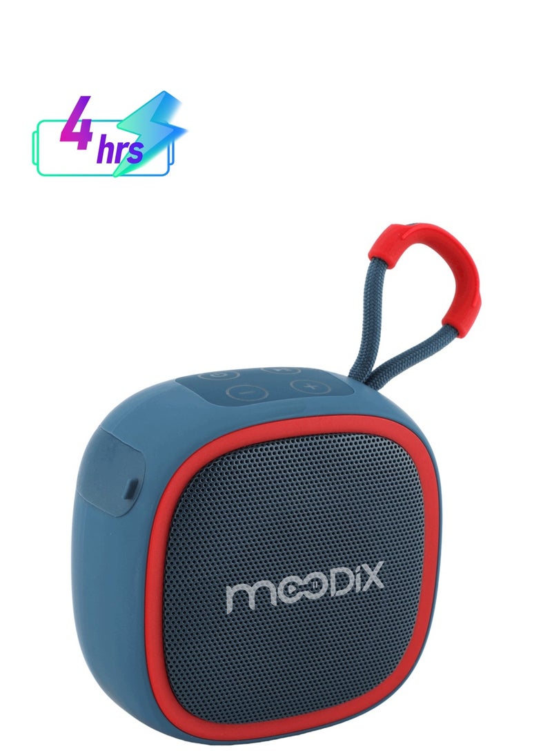 موديكس مكبر صوت بلوتوث Moodix KI23KS659 مع بطاقة Micro SD ومنفذ USB، أزرق - Image 1