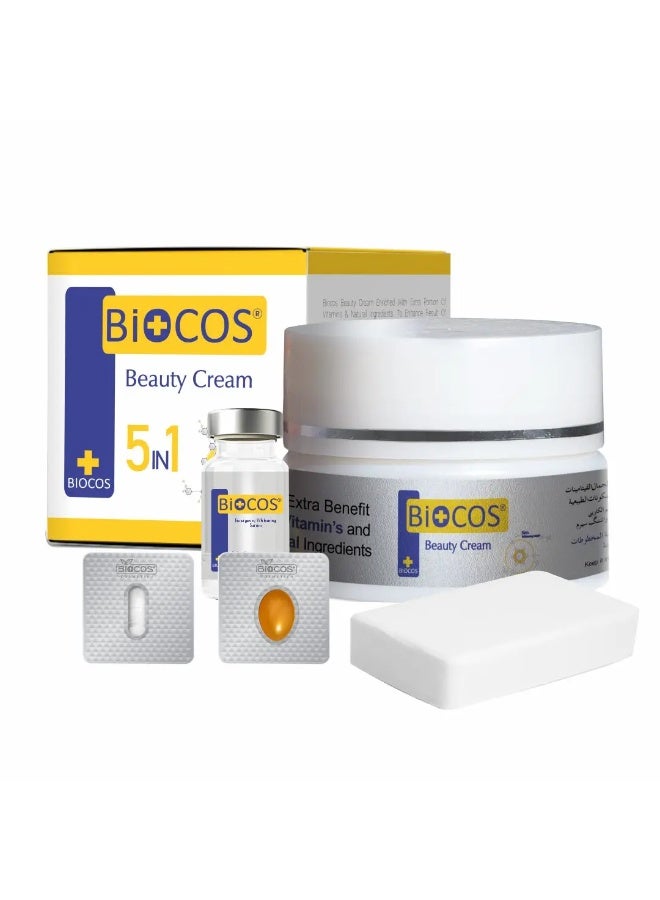 BIOCOS COSMETICS BIOCOS Brightening & Hydrating Face Cream Enriched with Glutathione, Kojic Acid, Arbutin, Vitamin E & B5 – Dark Spot Corrector & Moisturizer for Radiant, Even-Toned, Smooth Skin – 26g - Image 1