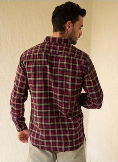 Dennis Lingo Men's Slim Fit Red Casual Cotton Spread Shirt  - Image 5