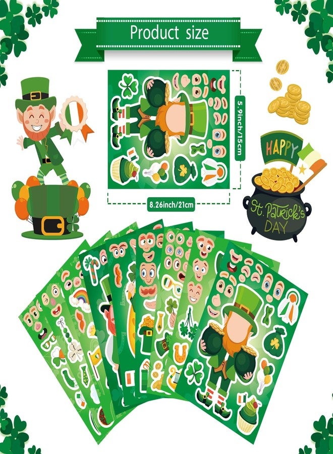 OTAITY 27 Sheets St. Patrick's Day Stickers for Kids Toddlers, Make a Face Stickers, Make Your Own Stickers DIY Saint Patrick Irish Stickers for St. Patrick's Day Craft Party Favor Decorations - Image 2