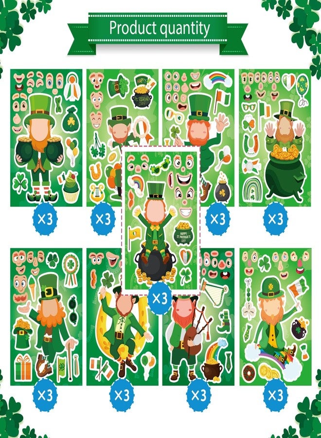 OTAITY 27 Sheets St. Patrick's Day Stickers for Kids Toddlers, Make a Face Stickers, Make Your Own Stickers DIY Saint Patrick Irish Stickers for St. Patrick's Day Craft Party Favor Decorations - Image 4