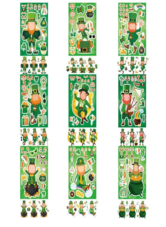 OTAITY 27 Sheets St. Patrick's Day Stickers for Kids Toddlers, Make a Face Stickers, Make Your Own Stickers DIY Saint Patrick Irish Stickers for St. Patrick's Day Craft Party Favor Decorations - Image 3