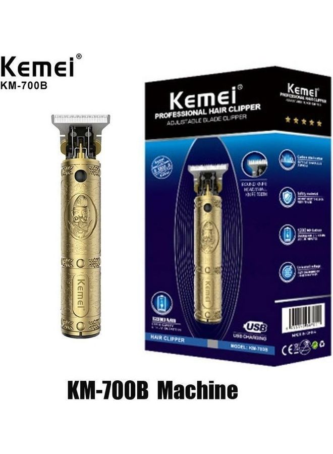 Kemei Electric Hair Trimmer Cordless Shaver Barber Trimer gold KM-700B Gold - Image 4