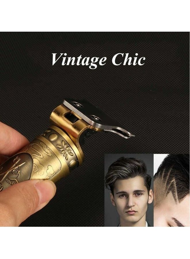 Kemei Electric Hair Trimmer Cordless Shaver Barber Trimer gold KM-700B Gold - Image 3