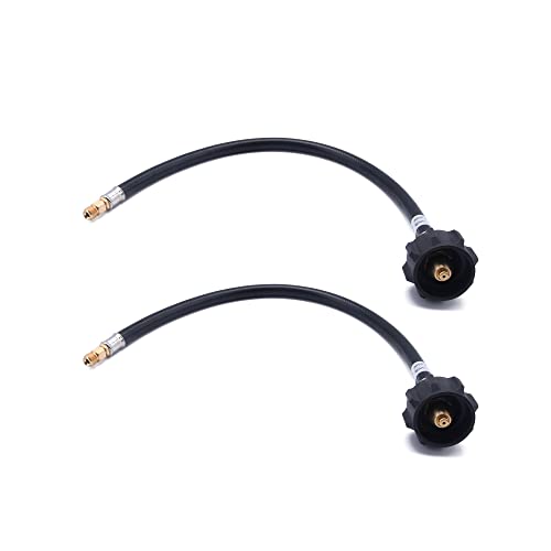 GGC 1.5 Feet RV Propane Pigtail Hose QCC1 Connector with 1/4'' Inverted Male Flare (2PCS) - Image 1