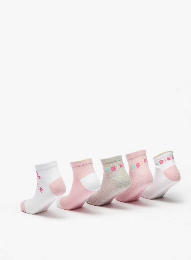 Barbie Print Ankle Length Socks - Set of 5