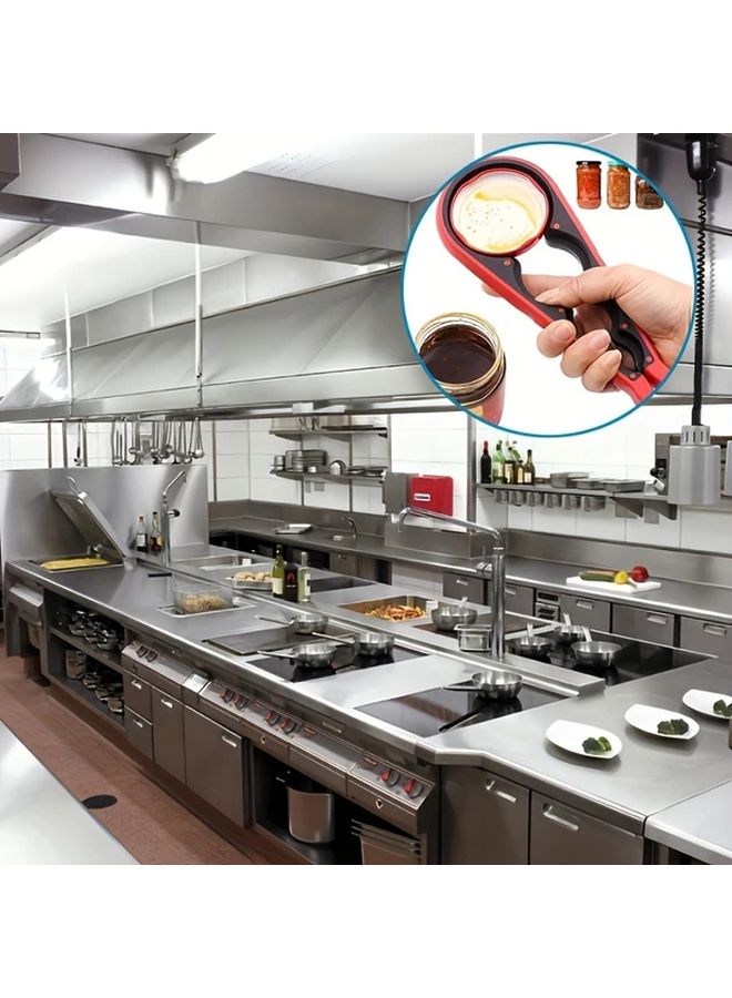 برتقالي 4 في 1 فتاحة زجاجات غير قابلة للانزلاق متعددة الوظائف محمولة للمطبخ والحفلات كهدية - Image 5