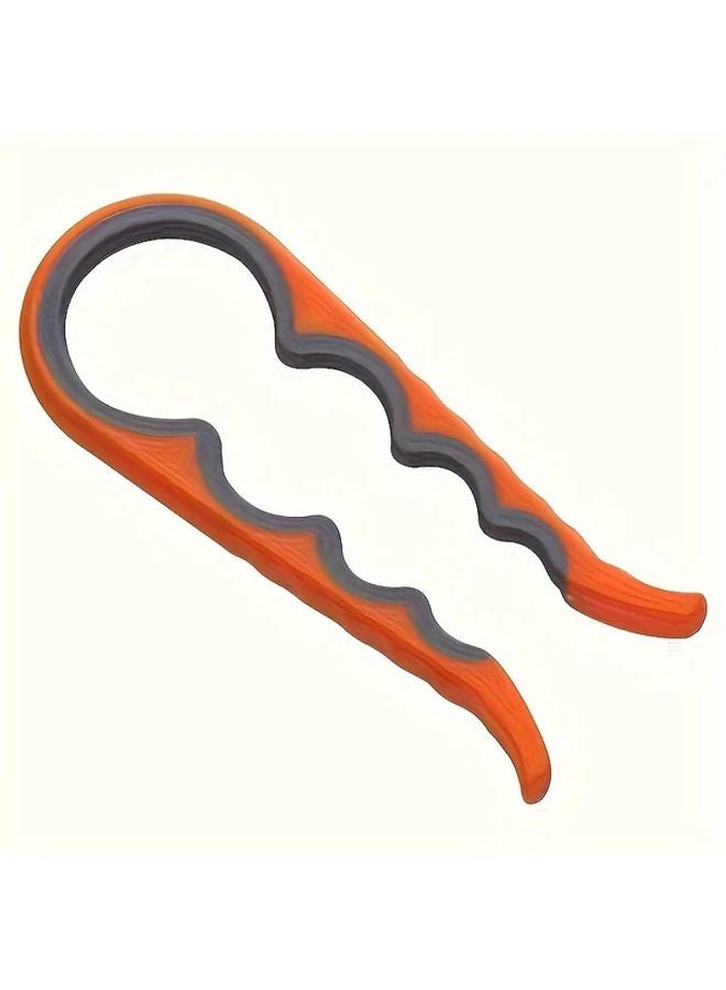 برتقالي 4 في 1 فتاحة زجاجات غير قابلة للانزلاق متعددة الوظائف محمولة للمطبخ والحفلات كهدية - Image 1