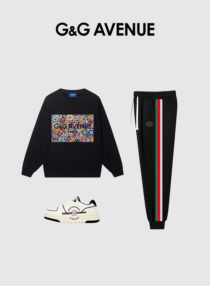 G&G AVENUE Spring and Autumn unisex round neck long sleeved loose sportswear casual style soft and comfortable long sleeved top black long sleeved hip-hop fashion sportswear  - Image 4