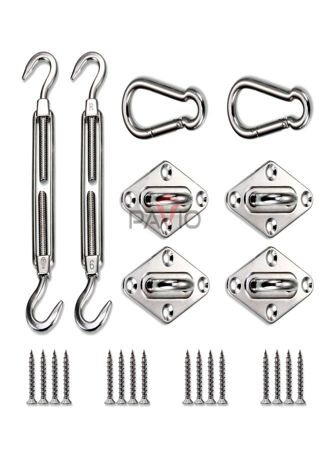 Patio Paradise Shade Sail Hardware Kit 6 inch for Triangle Rectangle Sun Shade Sail Heavy Duty for Outdoors Garden Canopy Installation - Image 1