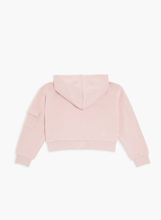 FOREVER 21 Girls Cargo Zip-Up Hoodie (Kids)  - Image 2