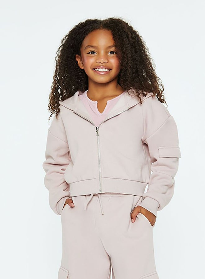 FOREVER 21 Girls Cargo Zip-Up Hoodie (Kids)  - Image 3