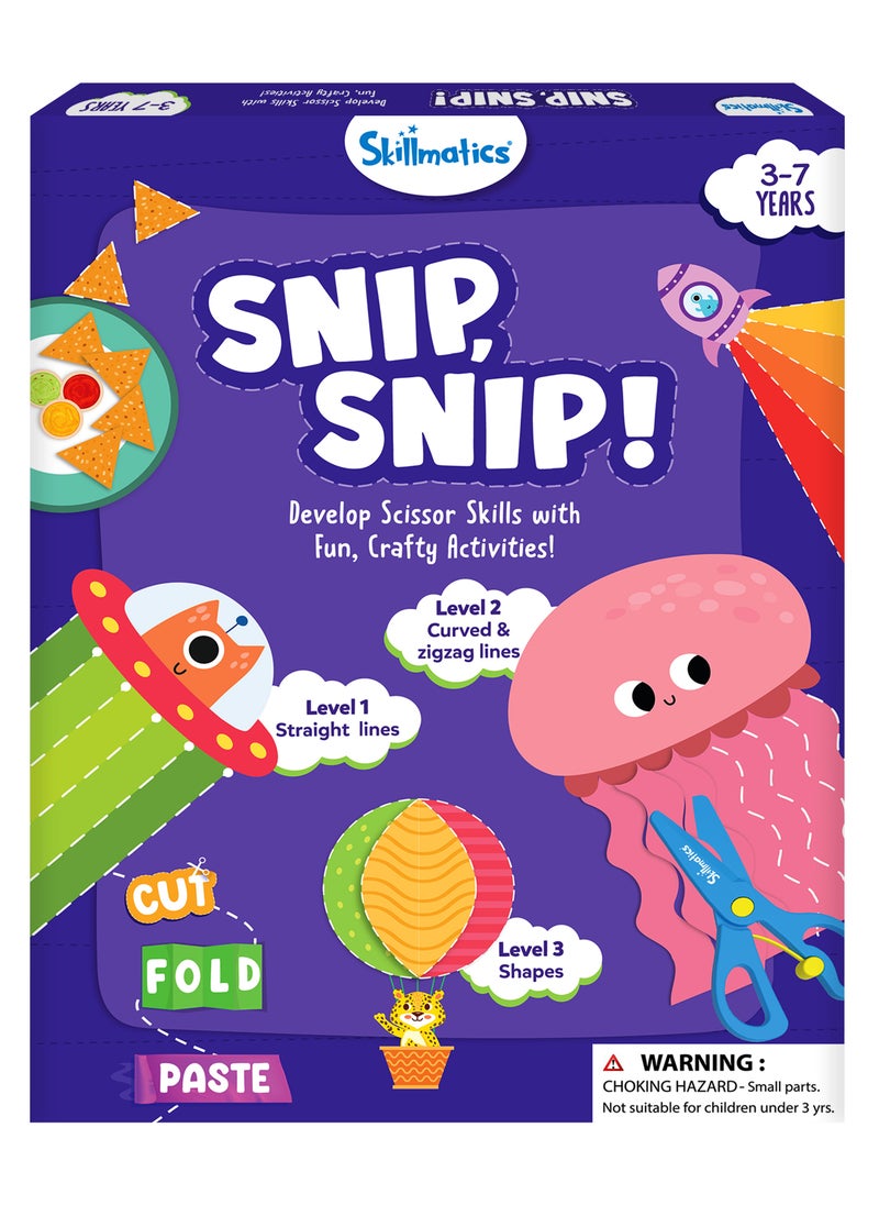 Skillmatics Snip, Snip, Child Safe Scissors Activity, Develop Scissor Skills, Craft Kits, Gifts for Ages 3, 4, 5, 6, 7  - Image 1