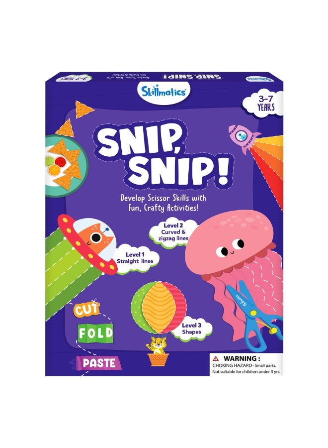 Skillmatics Snip, Snip, Child Safe Scissors Activity, Develop Scissor Skills, Craft Kits, Gifts for Ages 3, 4, 5, 6, 7 - Image 1