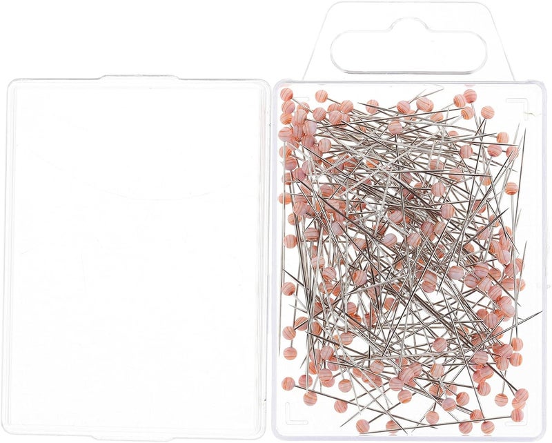 200pcs Orange Striped Ball Head Straight Sewing Pins for Dressmakers DIY Corsage Locating Needle Craft and Quilting Accessories - Image 1